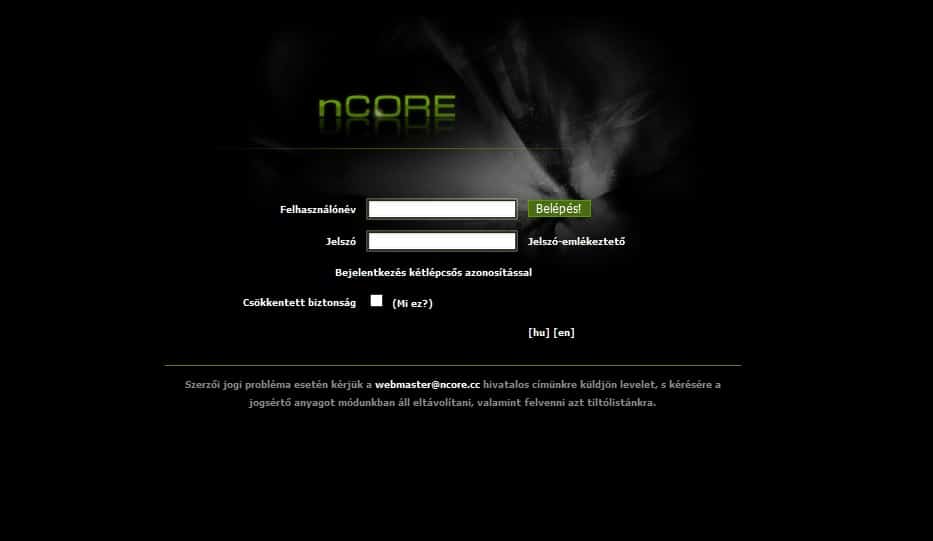 nCore belépés az online felületre
