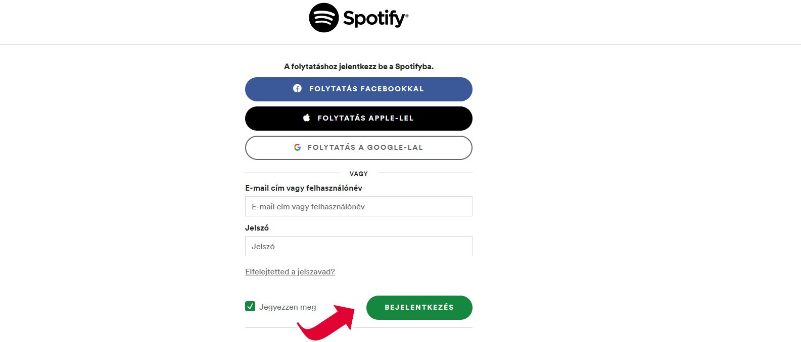 Spotify belépés, bejelentkezési lehetőségek a Spotify felületére