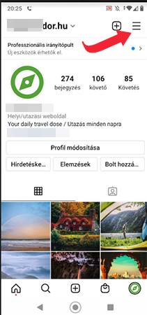 Instagram belépés mobil applikáción keresztül, Facebook fiókkal