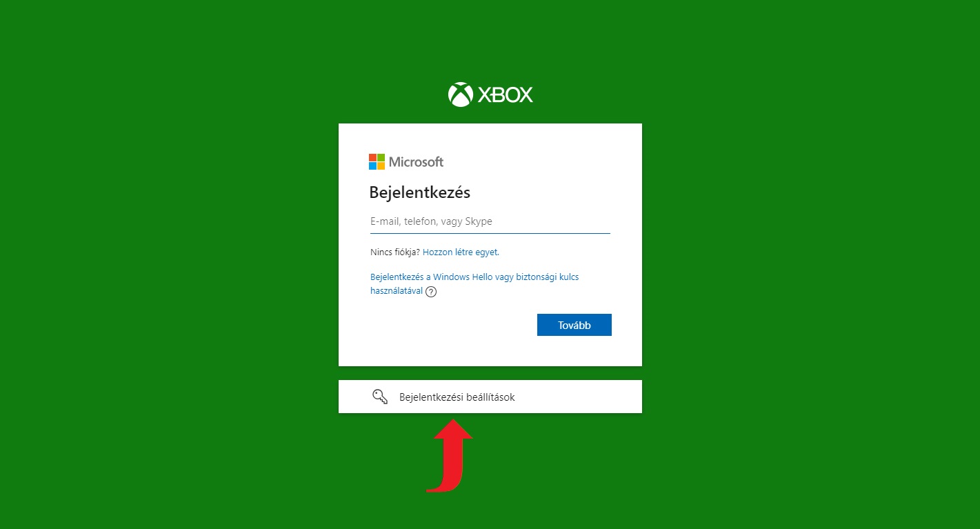 Xbox-fiók új jelszó beállítása